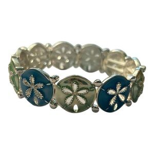 Blue and Silver Nautical Bracelet with Sand Dollar Design